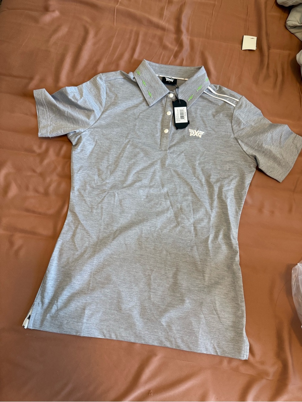 PXG Gray women’s cactus collar Polo heather grey